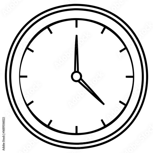 Minimalist analog clock showing 300