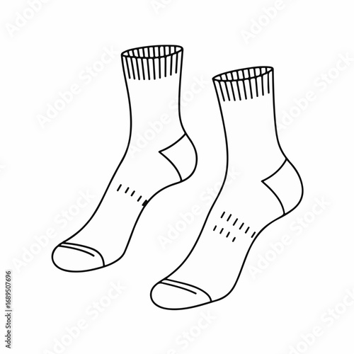 Simple Line Art of Two Socks