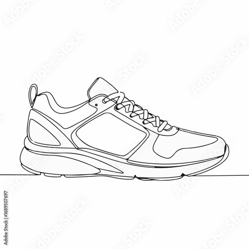 Continuous Line Art of a Running Shoe
