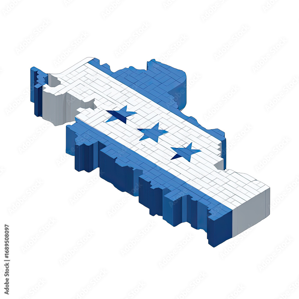 Fototapeta premium 3D map of a country, flag design (1)