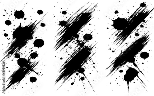 Abstract Grunge Brush Stroke Shape Vector Illustration on Clean White Background – Rough Textured Paint Design Element for Modern Art, Poster, Banner, and Graphic Projects.