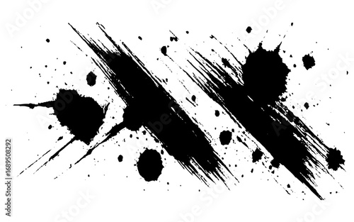 Abstract Grunge Brush Stroke Shape Vector Illustration on Clean White Background – Rough Textured Paint Design Element for Modern Art, Poster, Banner, and Graphic Projects.