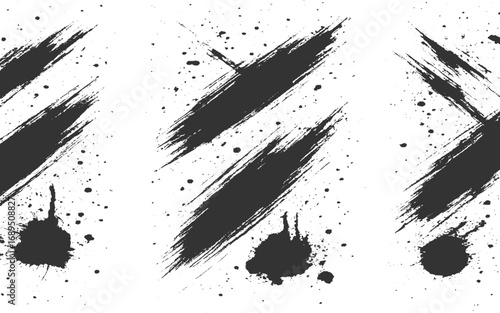 Abstract Grunge Brush Stroke Shape Vector Illustration on Clean White Background – Rough Textured Paint Design Element for Modern Art, Poster, Banner, and Graphic Projects.