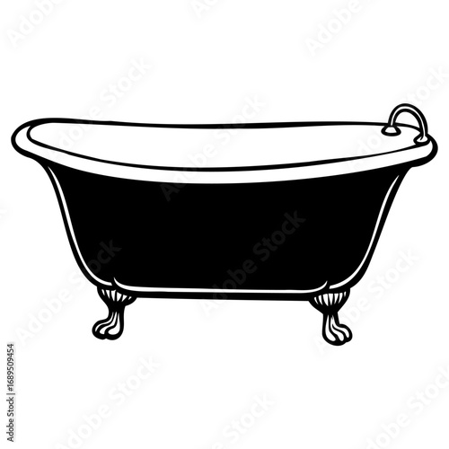 Vintage clawfoot bathtub with elegant legs and curved design