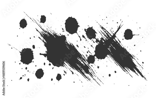 Abstract Grunge Brush Stroke Shape Vector Illustration on Clean White Background – Rough Textured Paint Design Element for Modern Art, Poster, Banner, and Graphic Projects.