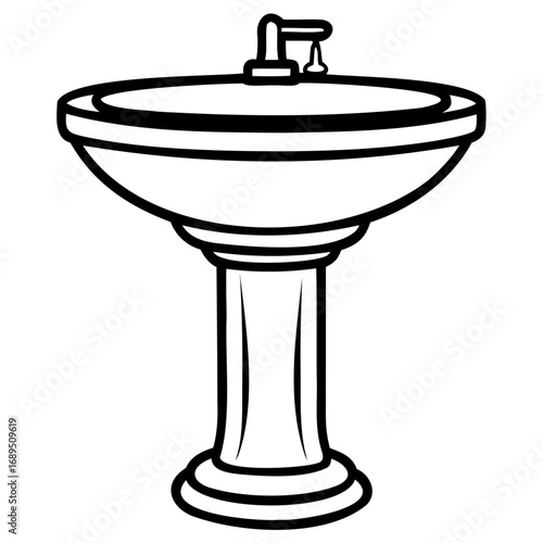 Classic pedestal sink with faucet