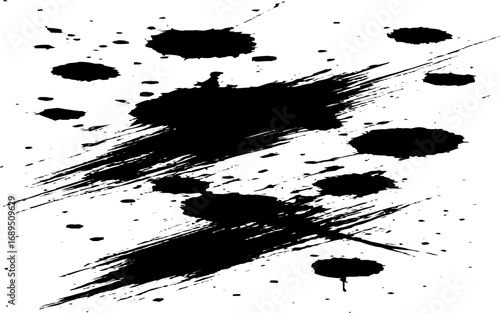 Abstract Grunge Brush Stroke Shape Vector Illustration on Clean White Background – Rough Textured Paint Design Element for Modern Art, Poster, Banner, and Graphic Projects.