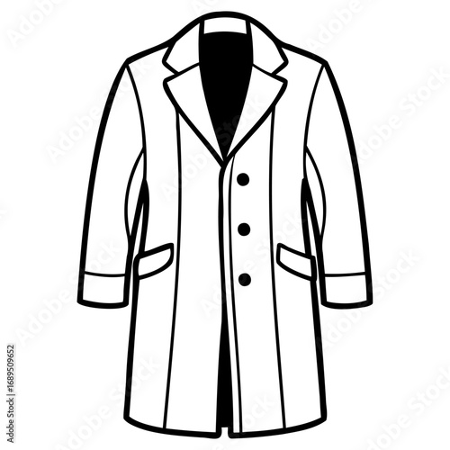 Classic single breasted overcoat illustration