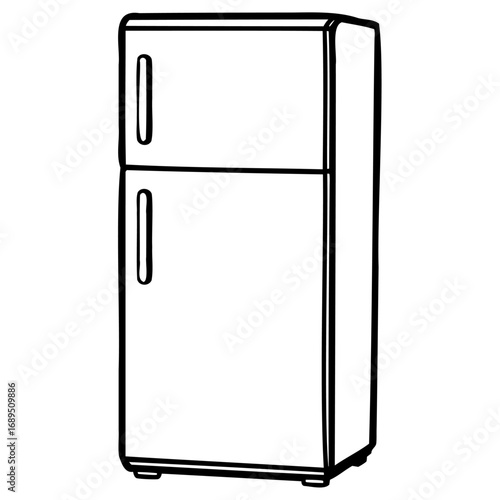 Simple refrigerator sketch with clean line art design