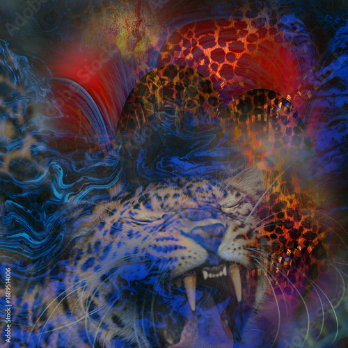 Colorful fashion print leopard designs.Fabric fashion pattern.Wave textile print design,illustration.Fractal colorful pattern.Print pattern illustration.New season fabric print.Textile fashion pattern