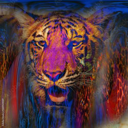 Colorful fashion print leopard designs.Fabric fashion pattern.Wave textile print design,illustration.Fractal colorful pattern.Print pattern illustration.New season fabric print.Textile fashion pattern