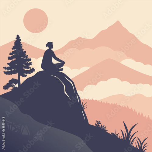 silhouette of a man on the mountain