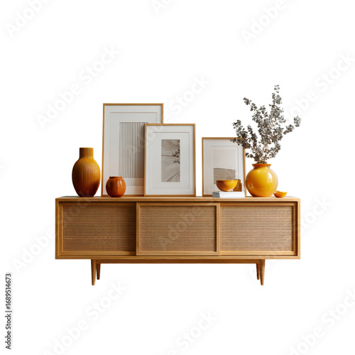 Mid-Century Modern Sideboard with Stylish Home Decor