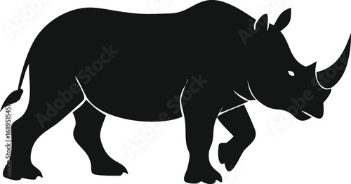 rhino silhouette isolated on white