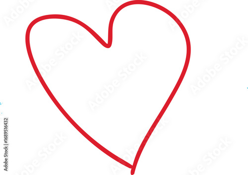 Simple hand-drawn red heart symbol representing love and affection