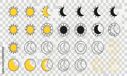 Lunar Phases and Solar Eclipse Diagram | Celestial Cycle Illustration for Science, Education, Astronomy Graphics and Infographics