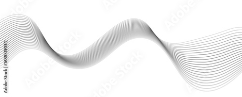 Abstract Gray Wave Lines Vector Illustration on White Background – Elegant Flowing Curve Pattern for Modern Minimalist Design, Technology, Business, Poster, and Graphic Projects.