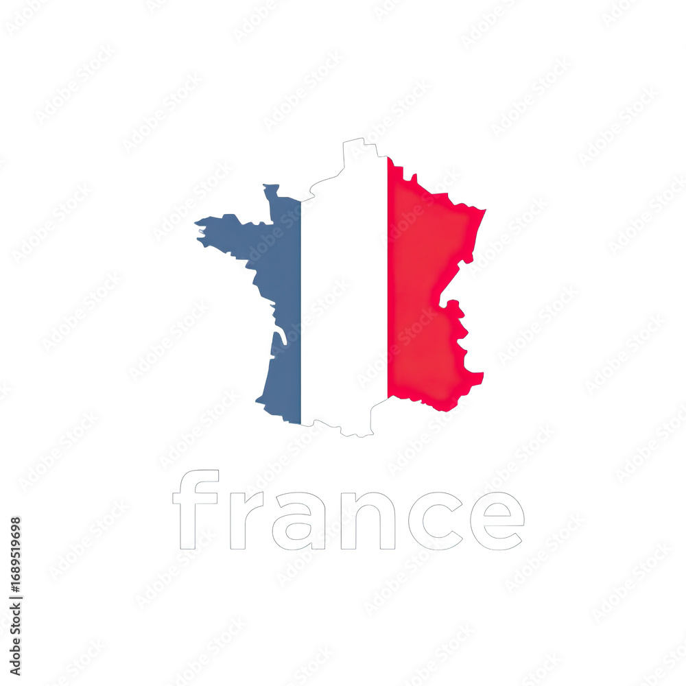 Fototapeta premium France map logo, stylized