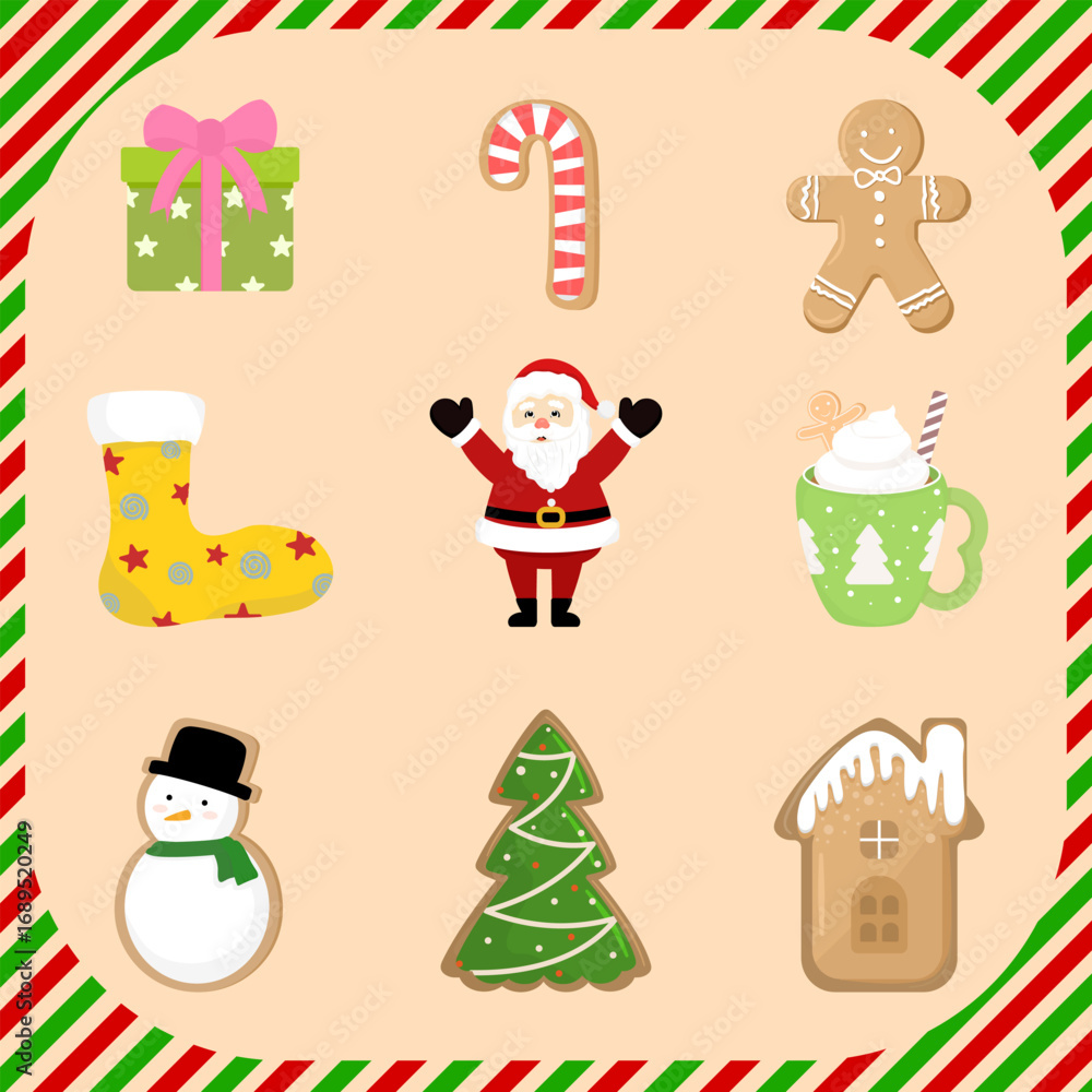 Fototapeta premium Christmas background for wrapped gift, decor, gift box, print on beige color
