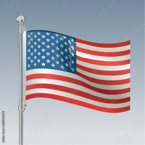 Waving American Flag A Dynamic Vector Illustration