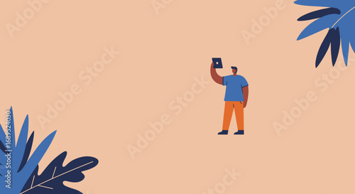 A person captures a moment with a tablet, reflecting modern lifestyle and digital connection. Ideal for technology, social media, or travel concepts.