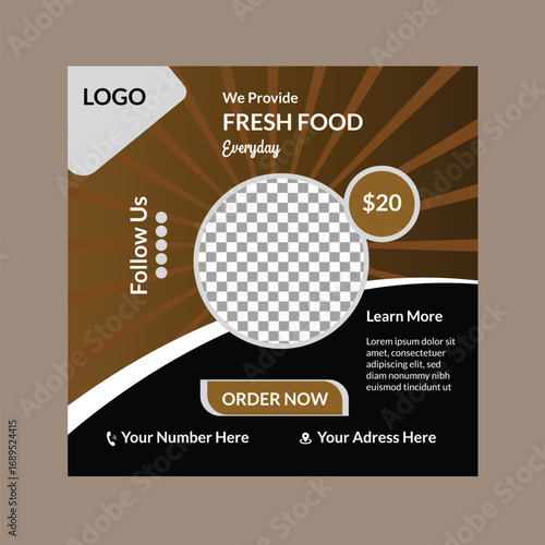 Fresh Food Cuisine Social Media Post Design