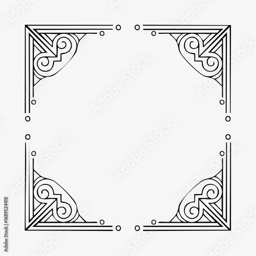 Firefly Inspired Minimalist Rectangular Frame with Ornamental Corner Designs