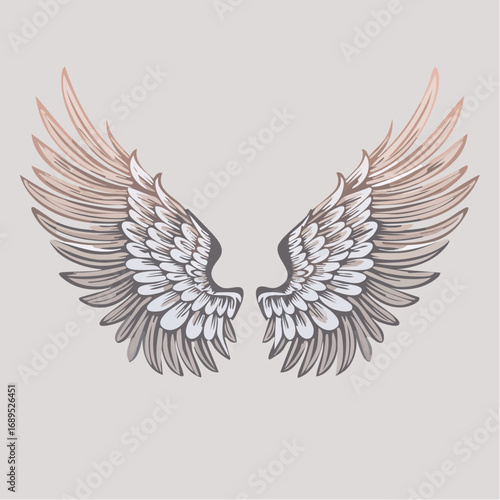 Elegant Angel Wings A Detailed Vector Illustration for Design & Inspiration