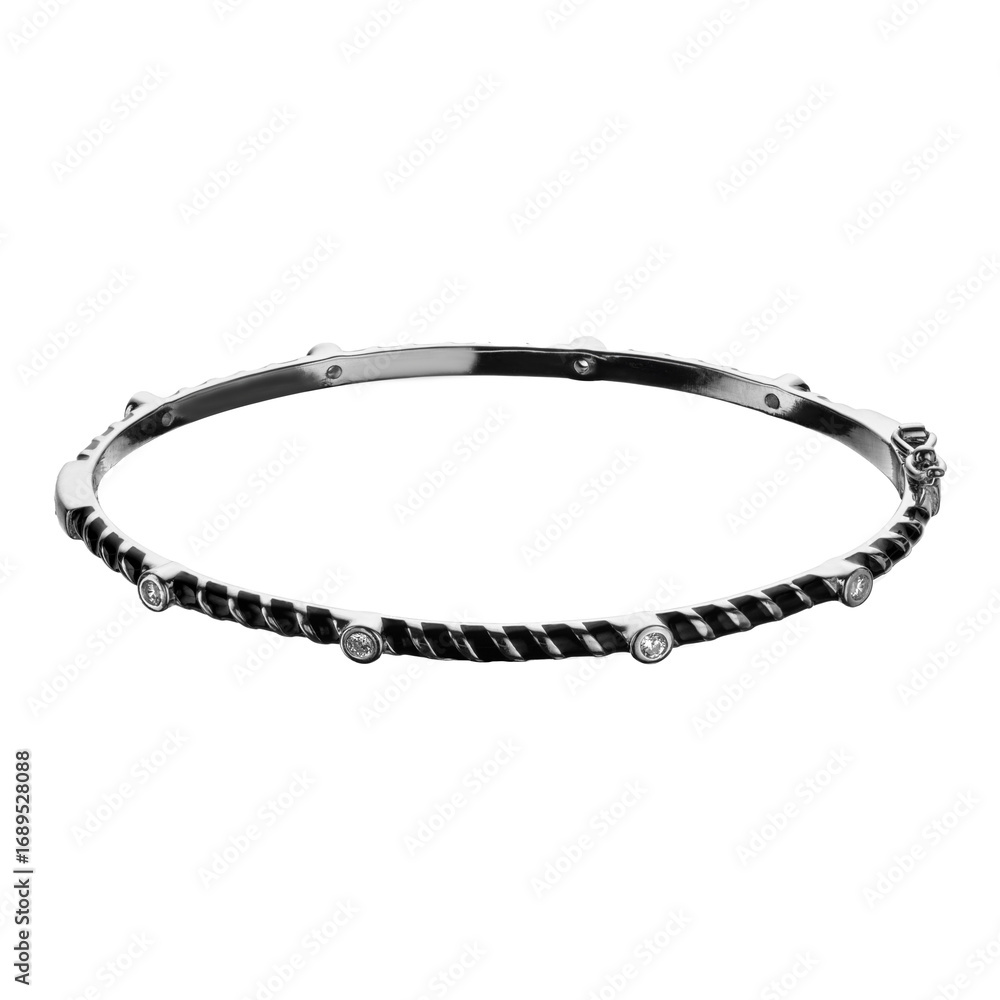 Fototapeta premium Bracelet on hand. Silver jewelry bracelet. Decoration for a girl.