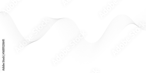 Abstract gray wave lines vector on white background flowing curve pattern for modern minimalist design technology business presentation poster and graphic projects.