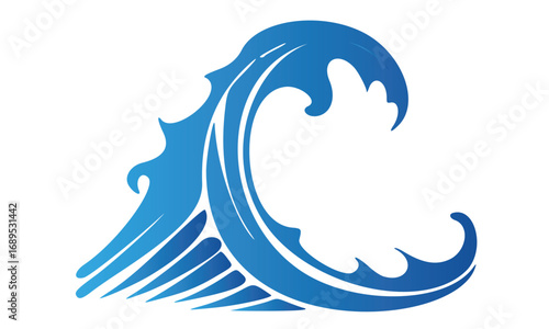 Blue water splash vector illustration isolated on white background