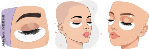 Young woman with under-eye patches relaxing during skincare routine  
