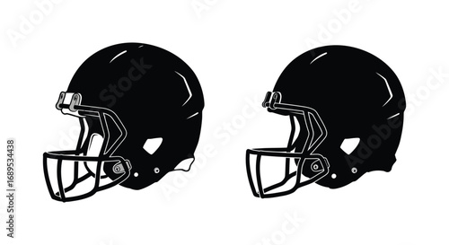 football helmets side by side showing protective gear