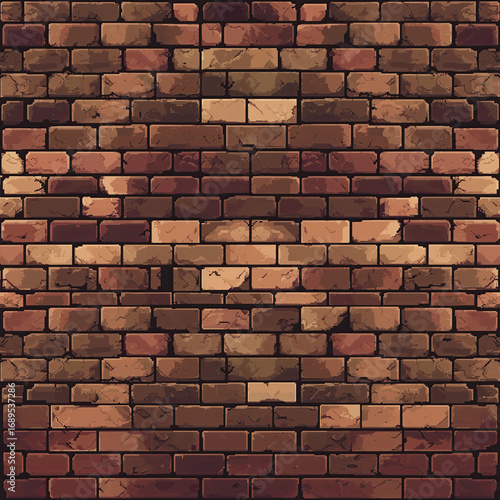 Retro Video Game Wall or Floor Element, Pixel Art Gaming Backdrop