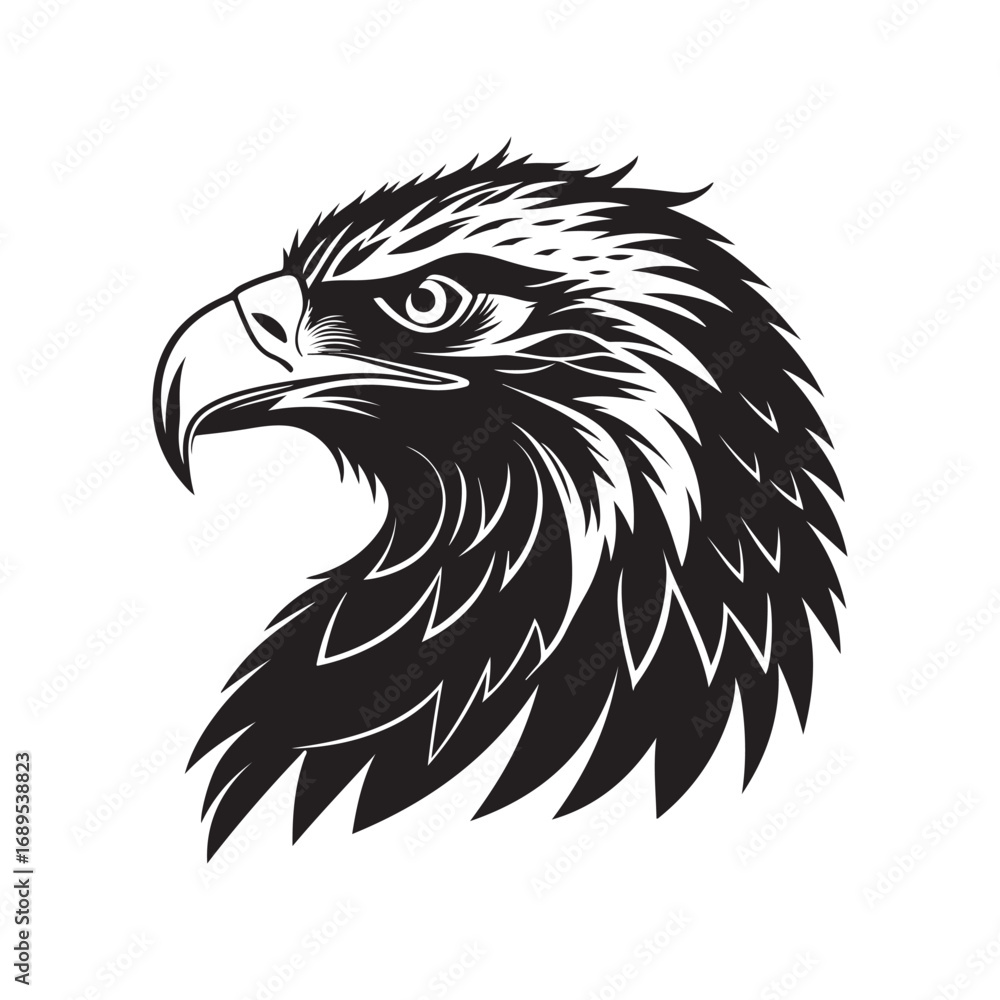 Fototapeta premium eagle vector silhouette outline sketch logo illustration