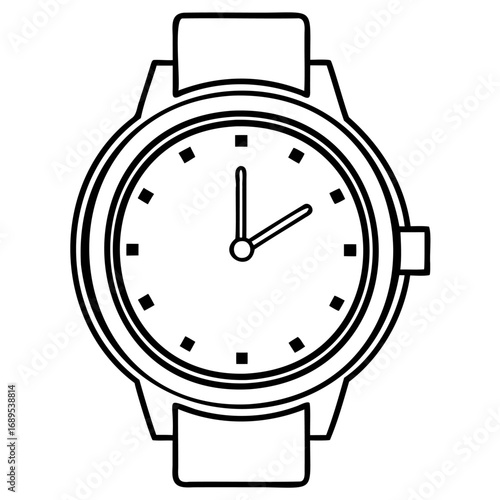 Minimalist analog wristwatch with white dial and black hands
