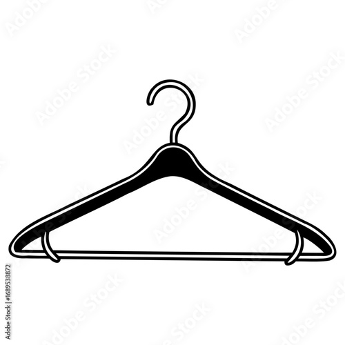Black wire clothes hanger with minimalist design