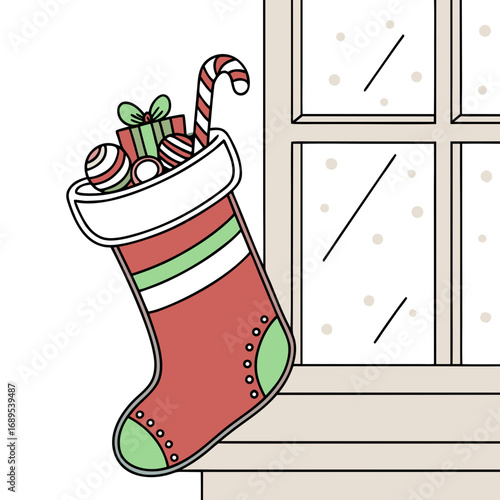  Christmas stocking with candies inside
