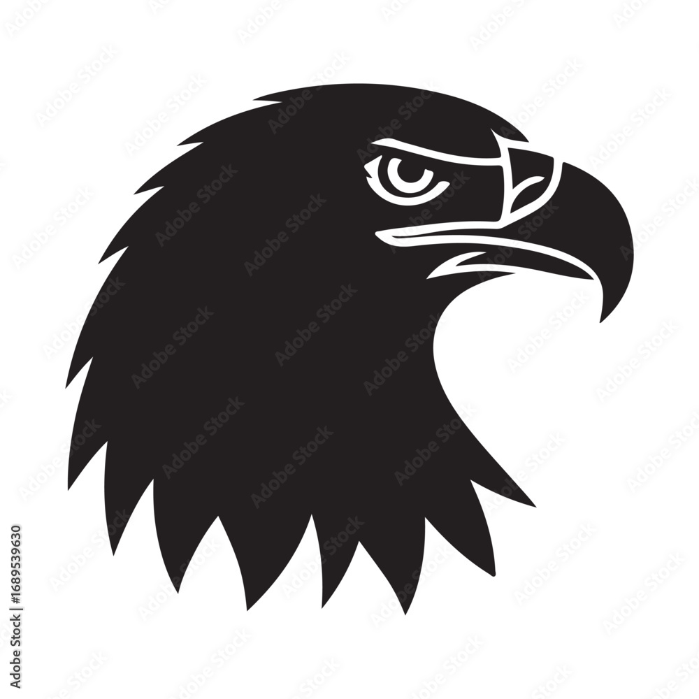 Fototapeta premium eagle vector silhouette outline sketch logo illustration