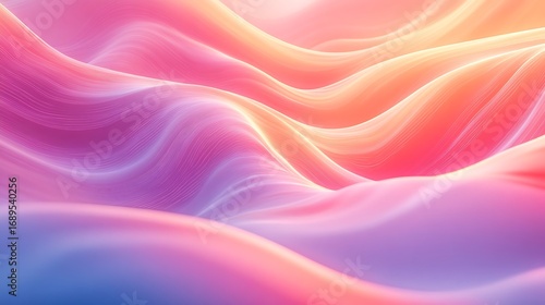 Smooth flowing waves of pink purple and orange light abstract photo background