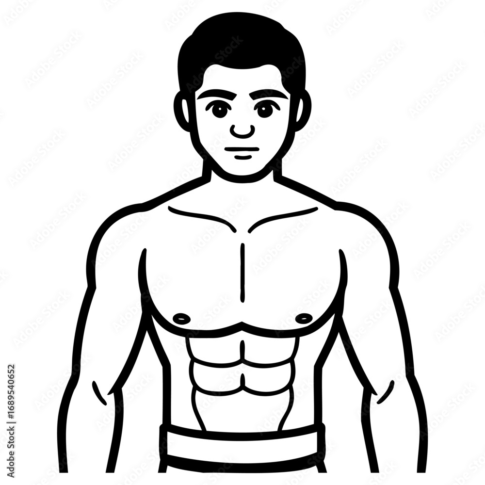 Fototapeta premium Muscular man with sixpack abs and fit physique