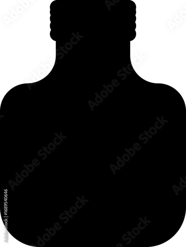 Nail polish bottle icon in black silhouette style, beauty cosmetic container group, flat minimal vector collection for manicure, pedicure, and salon design
