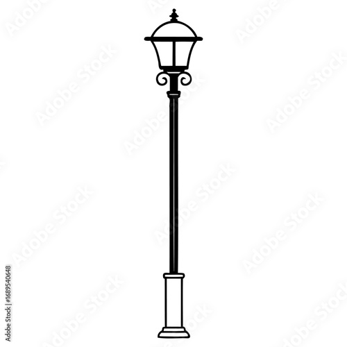 Classic ornate street lamp post with decorative design