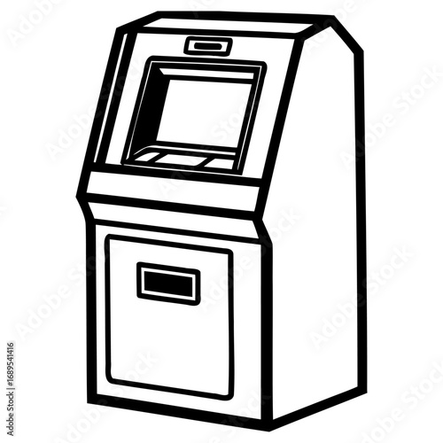 Automated teller machine illustration for financial services