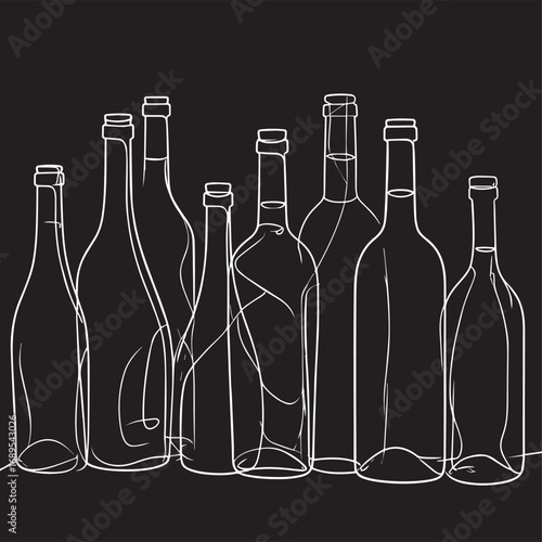 an image vector of bottles wine