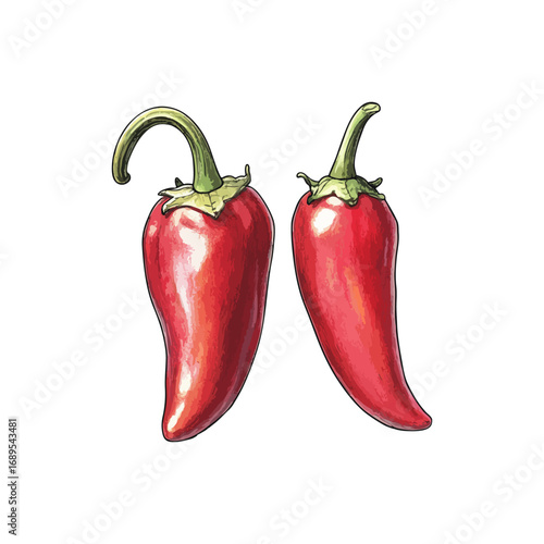 chillies hand drawn illustration