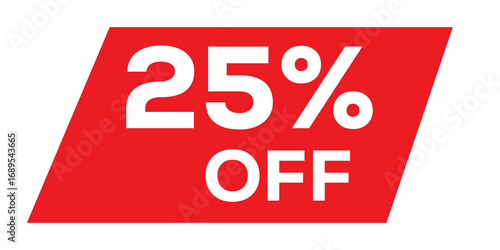 25 off discount tag isolated on transparent background