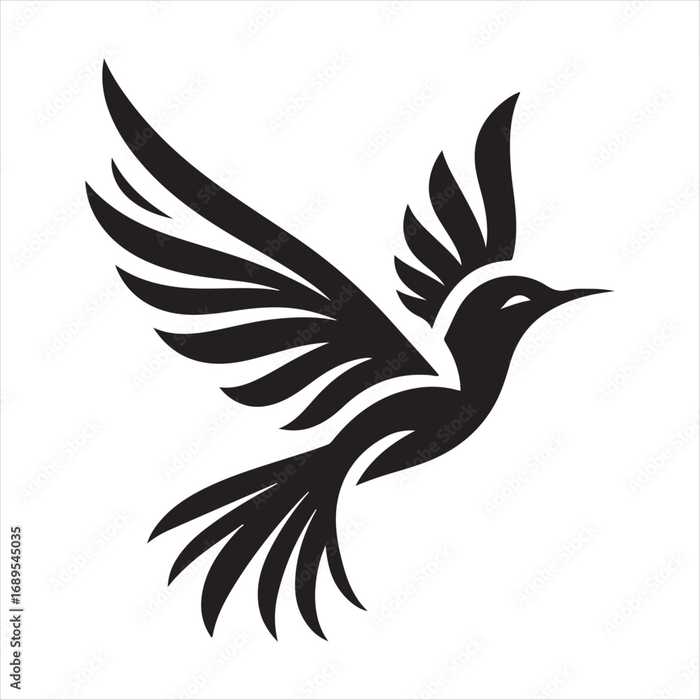 Obraz premium flying birds vector silhouette outline idea design illustration. flying birds icon set collections