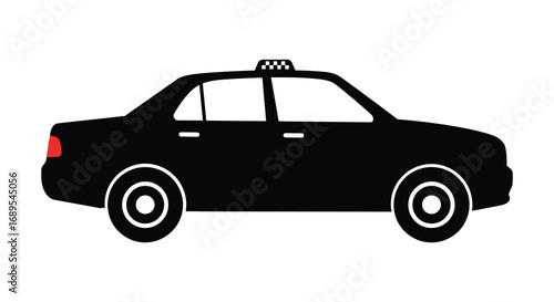 a black silhouette of a classic taxi cab design