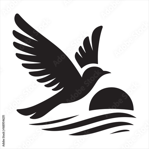 flying birds vector silhouette outline idea design illustration. flying birds icon set collections